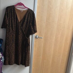 Leopard Print Wrap Dress